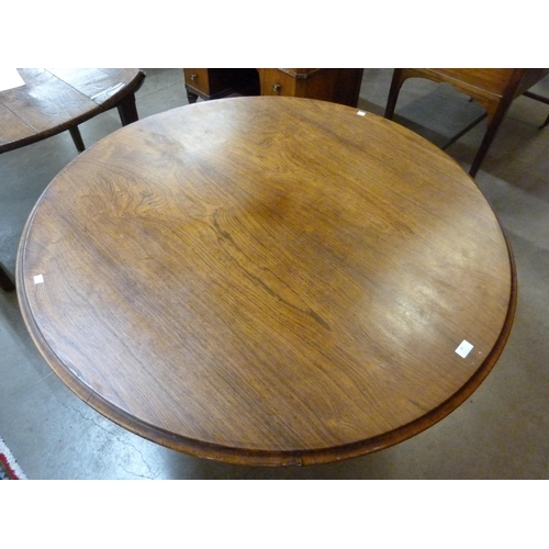 90 - A George IV rosewood circular tilt top centre table