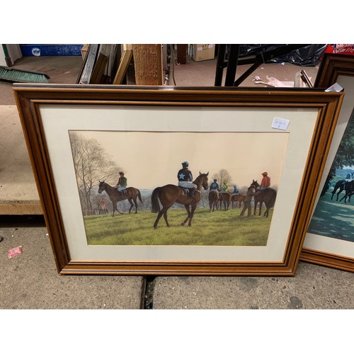 2289 - 3 framed horse/equestrian prints, approx 60 x 40cm signed Miller 91; Wingate 93; Hart)