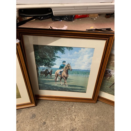 2289 - 3 framed horse/equestrian prints, approx 60 x 40cm signed Miller 91; Wingate 93; Hart)