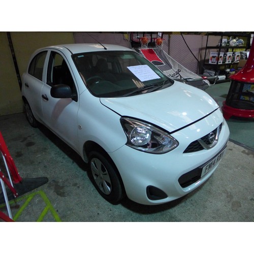 2455 - Nissan Micra Visia 1.2 5 door hatchback car, 26,105 recorded miles, Reg No.  FM14 RBY, first registe... 