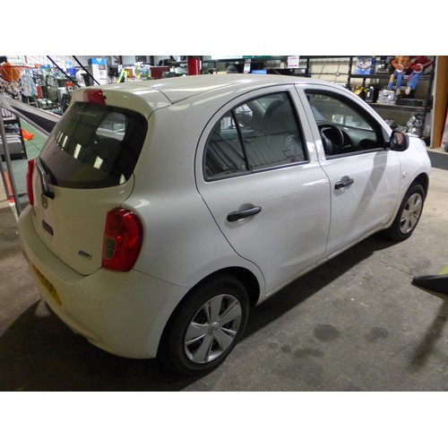 2455 - Nissan Micra Visia 1.2 5 door hatchback car, 26,105 recorded miles, Reg No.  FM14 RBY, first registe... 