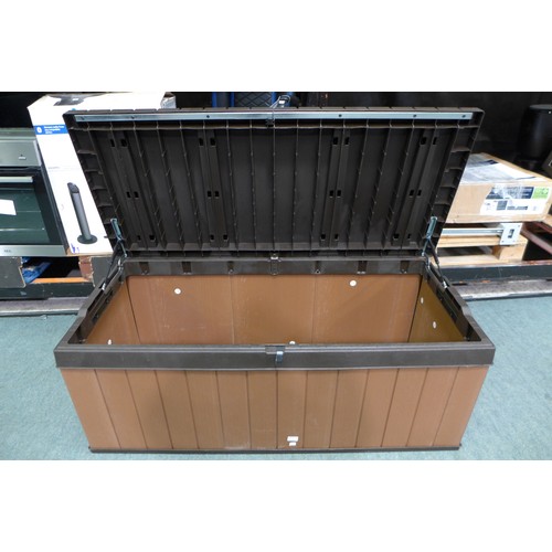 3999 - Brown and black plastic/wood effect Keter deck box