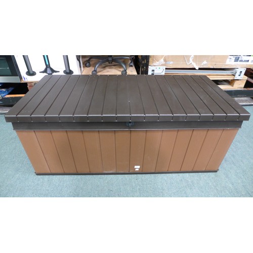 3999 - Brown and black plastic/wood effect Keter deck box