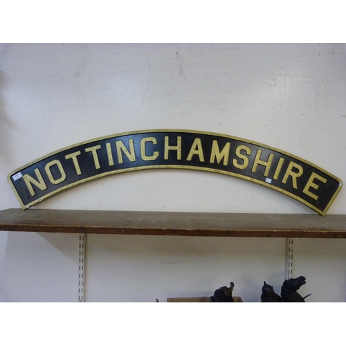 334 - A painted plaster Nottinghamshire sign