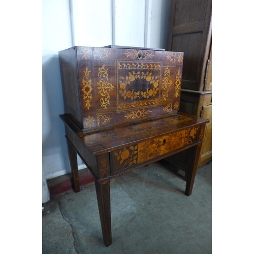 197 - A 19th Century Dutch marquetry inlaid secretaire cabinet