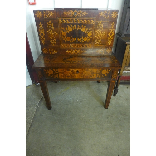 197 - A 19th Century Dutch marquetry inlaid secretaire cabinet