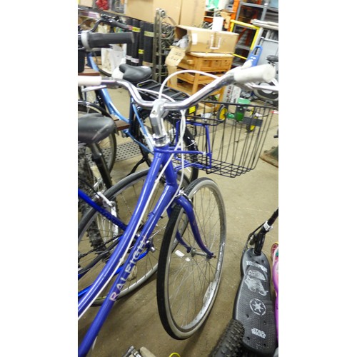 2190 - Raleigh Caprice women's sit up and beg purple shopper bicycle/bike with basket and original mudguard... 