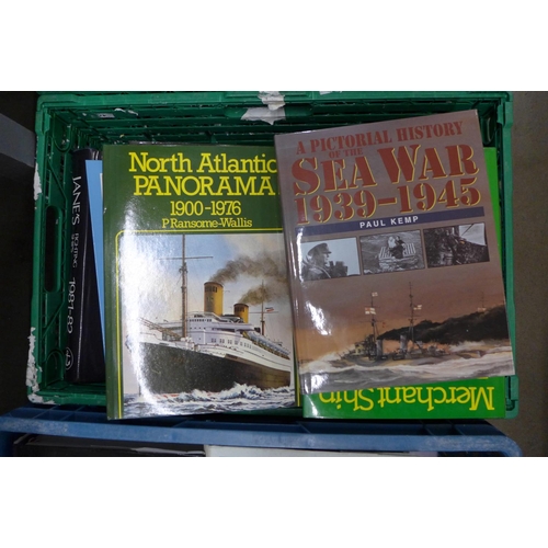 1148 - Four boxes of books on ships including military related **PLEASE NOTE THIS LOT IS NOT ELIGIBLE FOR P... 