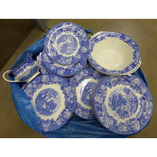 1152 - A collection of blue and white china including Wood & Sons and a large meat dish **PLEASE NOTE THIS ... 