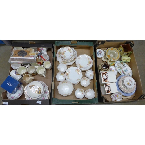 1153 - A collection of china including a tea set, Royal Crown Derby Posies, Royal commemorative ware etc. *... 