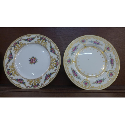 602 - Two Royal Crown Derby Imari 1128 pattern plates, 22cm and two Wedgwood plates, 27cm