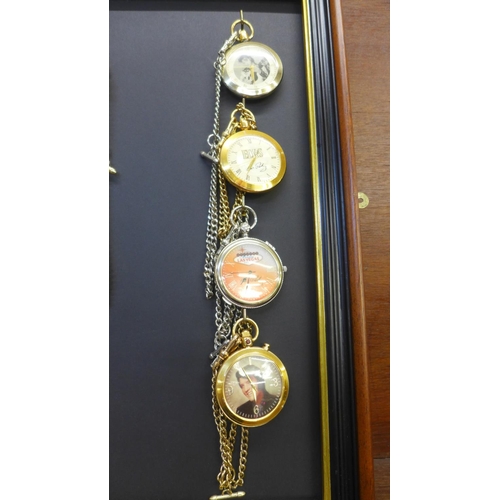 603 - A collection of twelve The Official Elvis Presley Pocket Watch Collection, all with chains