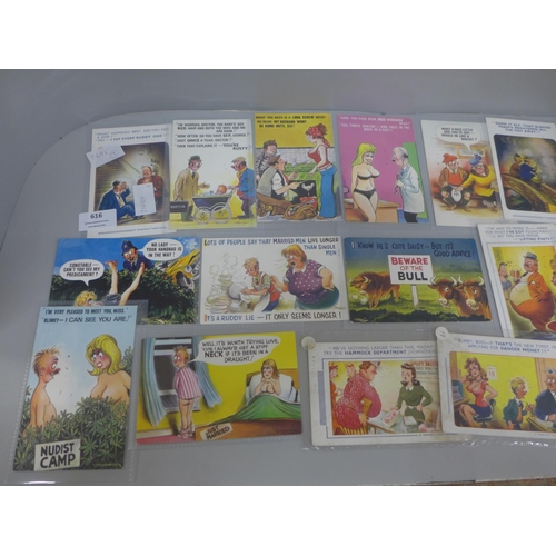 616 - Postcards, Bamforth comic postcards, vintage to modern (60 no.)