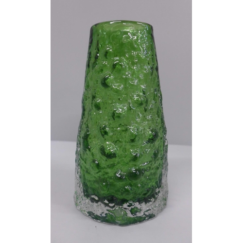 631 - A Whitefriars Volcano vase, shape 9717 in meadow green, designed by Geoffrey Baxter and produced 197... 