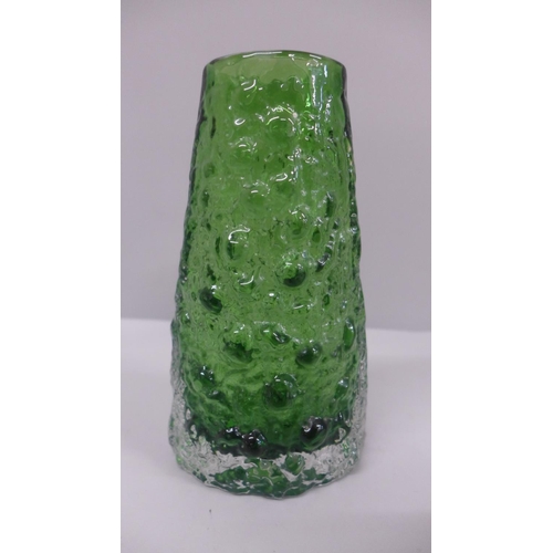 631 - A Whitefriars Volcano vase, shape 9717 in meadow green, designed by Geoffrey Baxter and produced 197... 