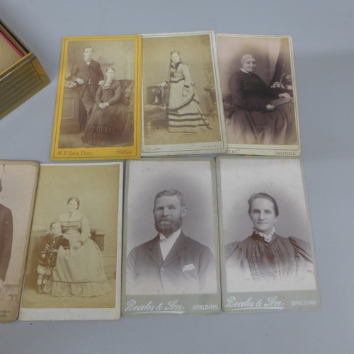 632 - A tin containing 31 cabinet cards