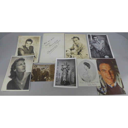 643 - Autograph selection; vintage actors including William Holden, some facsimile