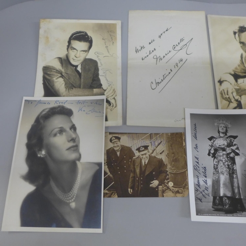 643 - Autograph selection; vintage actors including William Holden, some facsimile