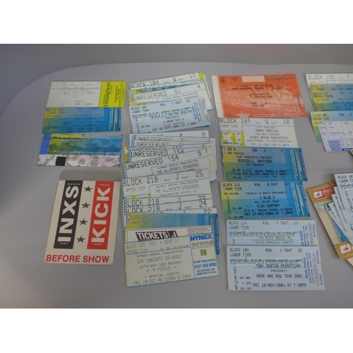 646 - Ticket stub selection including INXS and Bryan Adams