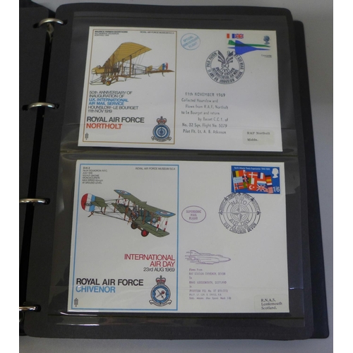 677 - Stamps; an album of RAF covers including signed (45 no.)