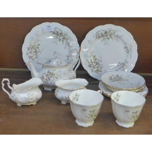 682 - A Royal Albert Haworth pattern tea for two tea service