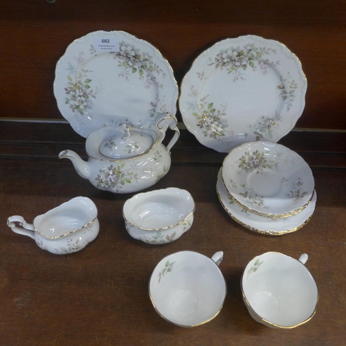 682 - A Royal Albert Haworth pattern tea for two tea service