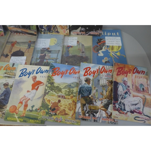 689 - 1940's Boy's Own magazines and 1940's Lilliput magazines, fifteen in total