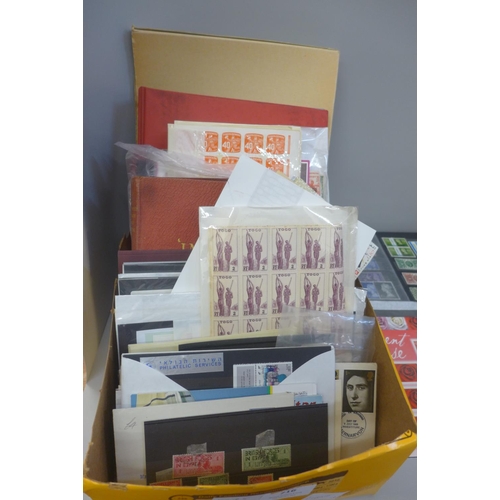 716 - Stamps; a box of stamps, covers, etc.