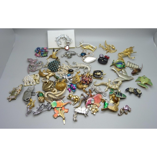 901 - A collection of brooches