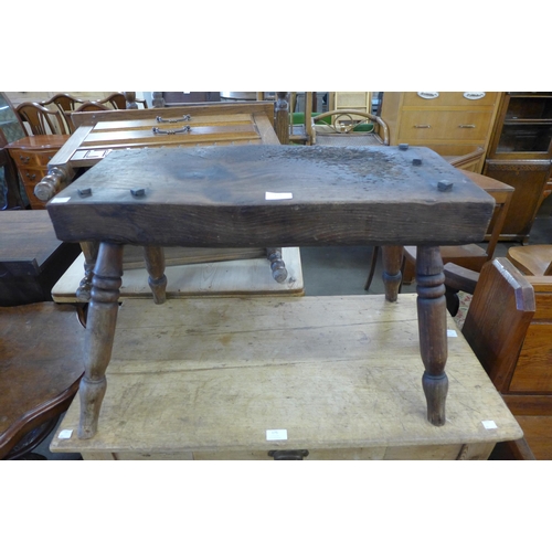 176 - A primitive elm stool