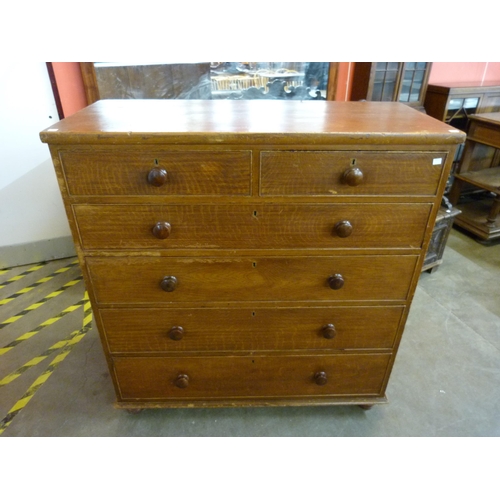 18 - A Victorian scumbled pine chest of drawers