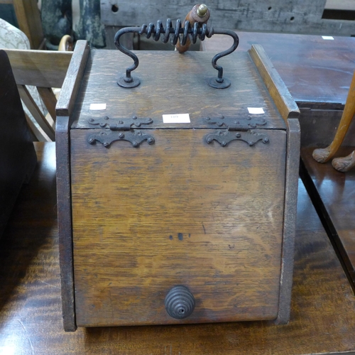 189 - A Victorian oak coal scuttle