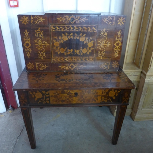 197 - A 19th Century Dutch marquetry inlaid secretaire cabinet