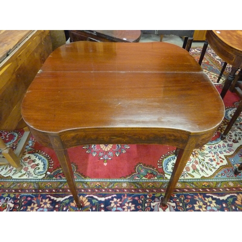 21A - A Regency inlaid mahogany serpentine fold-over tea table