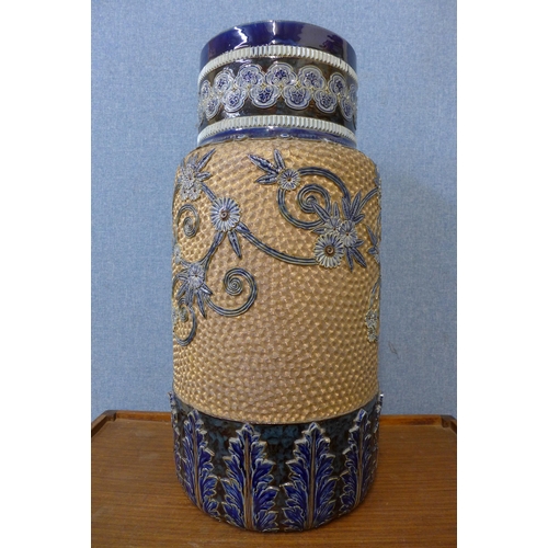 327 - A Doulton Lambeth stoneware stick stand, a/f