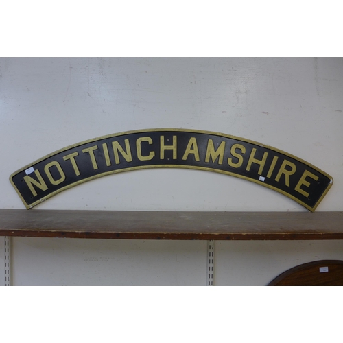 334 - A painted plaster Nottinghamshire sign