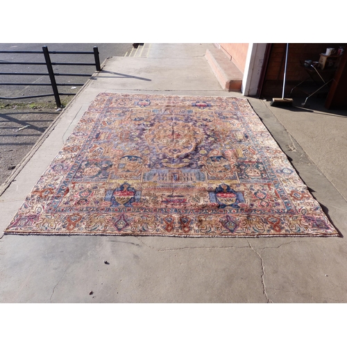 44 - A Persian cream ground rug, 324 x 270cms, a/f