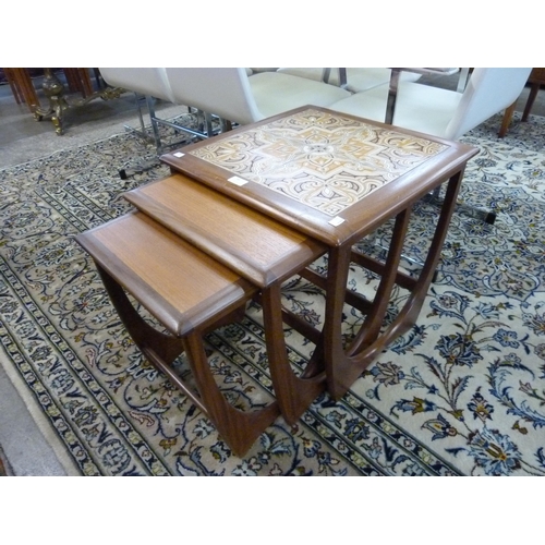 84 - A G-Plan Astro teak and tiled top nest of tables