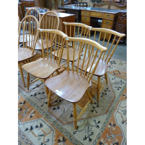 87 - A set of Ercol Blonde elm and beech chairs