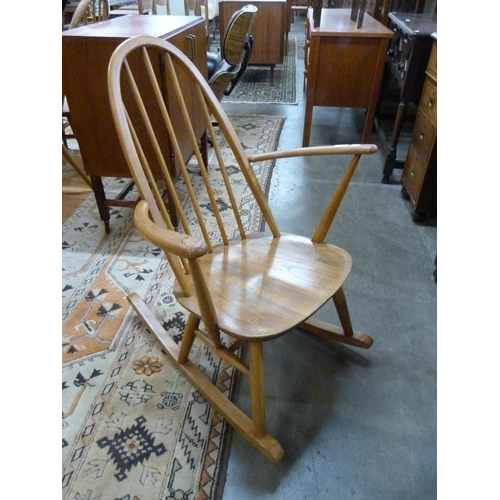 88 - An Ercol Blonde elm and beech Quaker rocking chair, a/f