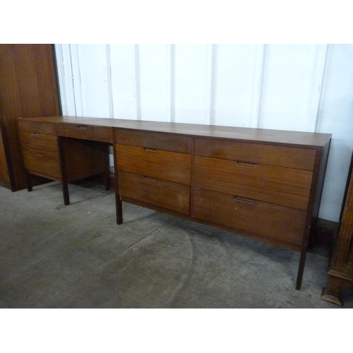 95 - A teak three piece bedroom suite, retailed by Heals of London