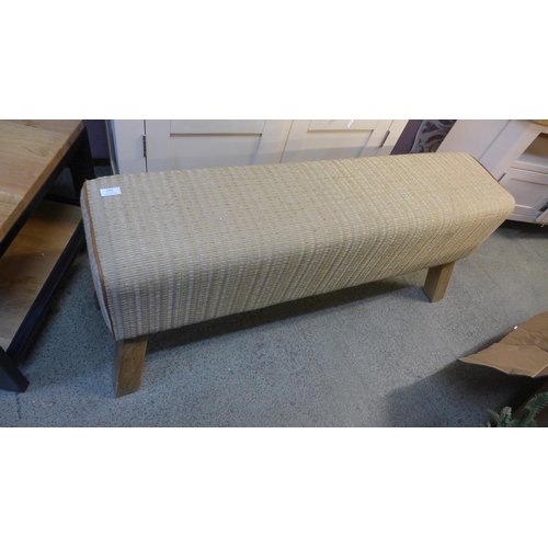 1308 - A long rattan pommel horse bench  * This lot is subject to VAT