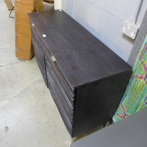 1328A - A black/brown two door sideboard * this lot is subject to VAT