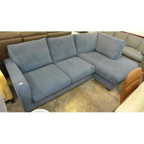 1351 - A blue jumbo cord 'L' shaped sofa