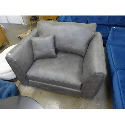 1364 - A slate upholstered love seat