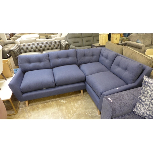 1381 - An ink blue upholstered corner sofa