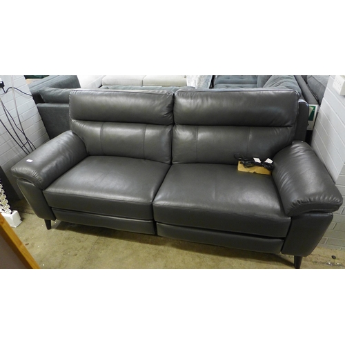 1400 - Grace Grey Leather 2.5 Seat power Recliner sofa, Original RRP - £891.66 + VAT (4161- 8) *This lot is... 