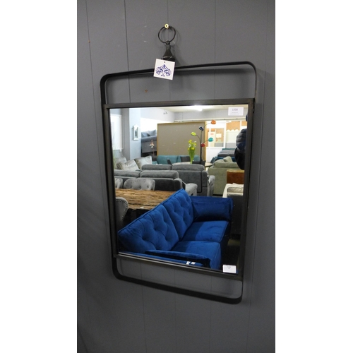 1405 - An industrial style metal framed mirrror, 81cms (RFB2906)   #