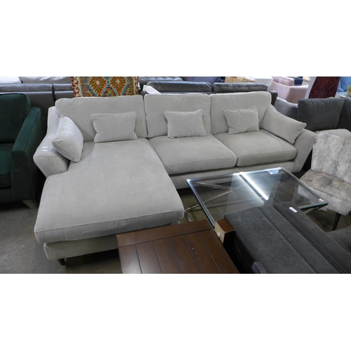 1475 - A grey upholstered L shaped sofa