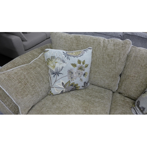 1481 - A sand woven fabric two seater sofa